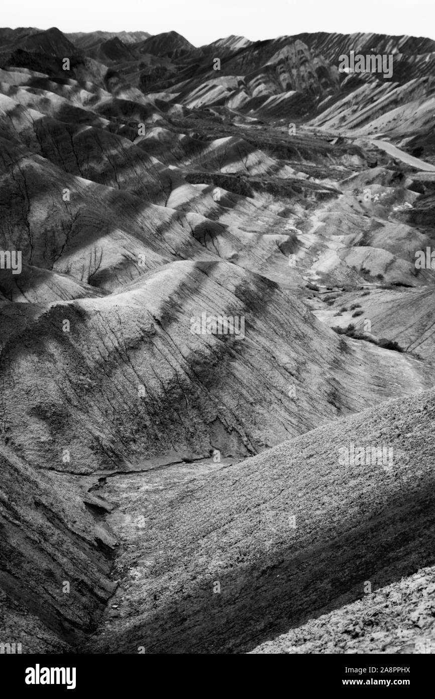 Strati geologici, Danxia, Gansu, Cina Foto Stock