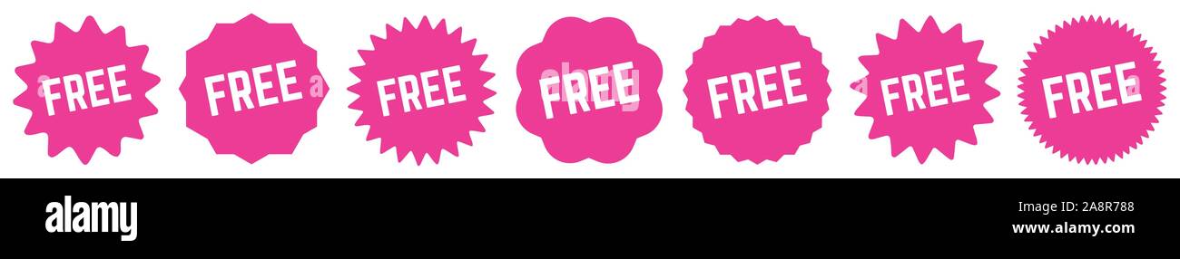 Tag libero rosa | Offerta speciale | Icona Sticker | Etichetta trattativa | Varianti Illustrazione Vettoriale