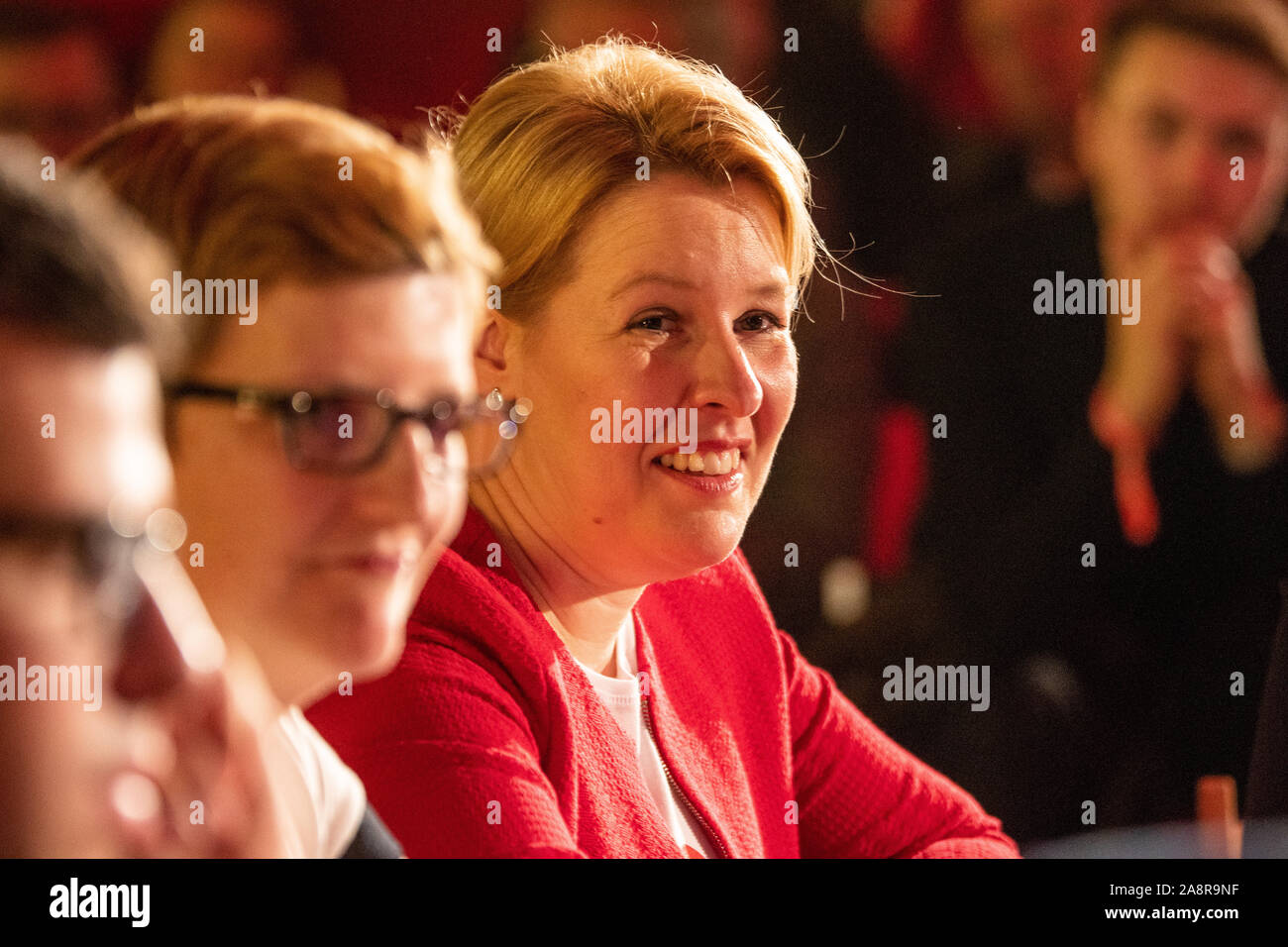 Franziska Giffey Intervenendo al dibattito SPD camp a Berlino nel novembre 2018. Foto Stock