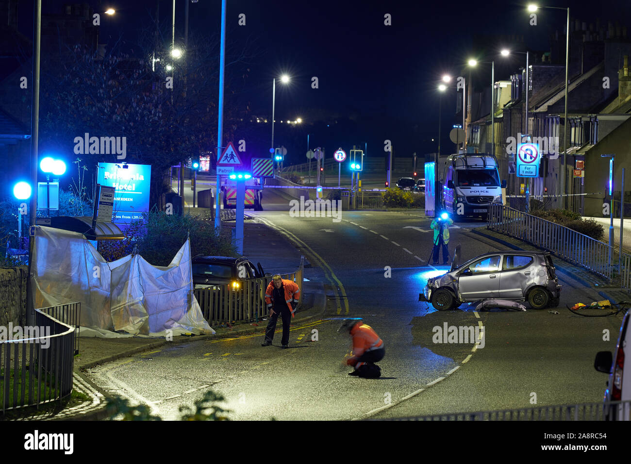 Aberdeen, Scozia, Regno Unito. Il 9 novembre 2019. Un96 Inverurie Road, Portsmouth, Aberdeen. Uomo arrestato e caricato - fatale del traffico stradale collisione: Inverurie Road, vicino al suo incrocio con Gilbert Road, Portsmouth, Polizia di Aberdeen Scotland confermare che un 29 anno vecchio è stato arrestato e accusato in connessione con la fatale del traffico su strada la collisione avvenuta circa 7,55 pm sabato 9 novembre 2019 sulla strada a Inverurie, vicino al suo incrocio con Gilbert Road, Portsmouth, Aberdeen. È lui ad apparire a Aberdeen Sheriff Court Lunedì 11 Novembre 2019 - Il Credit: JASPERIMAGE/Alamy Live News Foto Stock