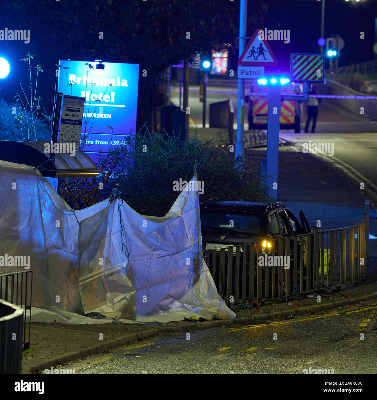 Il 9 novembre 2019. Un96 Inverurie Road, Portsmouth, Aberdeen. Uomo arrestato e caricato - fatale del traffico stradale collisione: Inverurie Road, vicino al suo incrocio con Gilbert Road, Portsmouth, Polizia di Aberdeen Scotland confermare che un 29 anno vecchio è stato arrestato e accusato in connessione con la fatale del traffico su strada la collisione avvenuta circa 7,55 pm sabato 9 novembre 2019 sulla strada a Inverurie, vicino al suo incrocio con Gilbert Road, Portsmouth, Aberdeen. È lui ad apparire a Aberdeen Sheriff Court Lunedì 11 Novembre 2019 - Il Credit Jasperimage/AlamyLiveNews Foto Stock