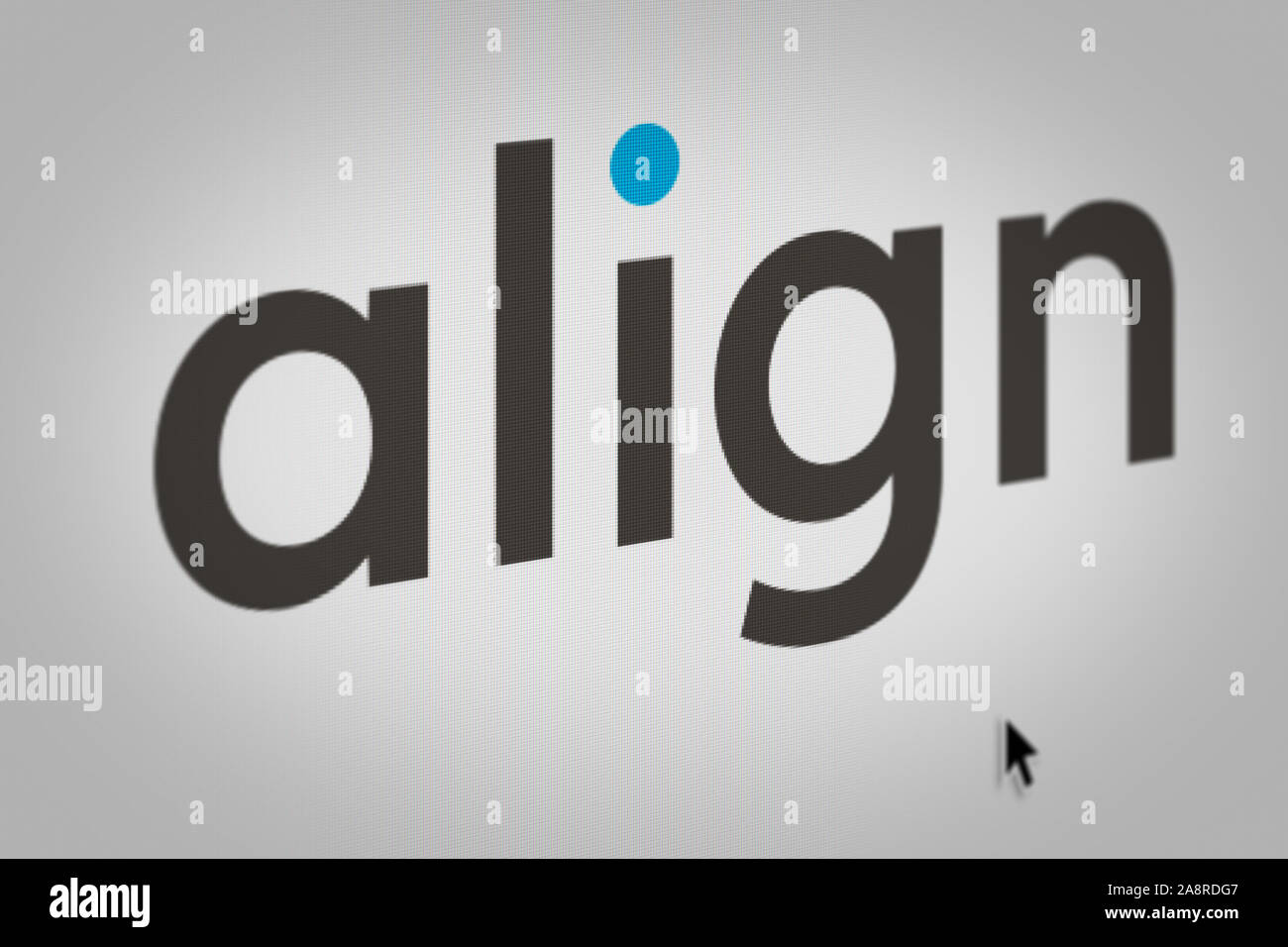 Logo della società pubblica di Align Technology visualizzata sullo schermo di un computer in close-up. Credito: PIXDUCE Foto Stock