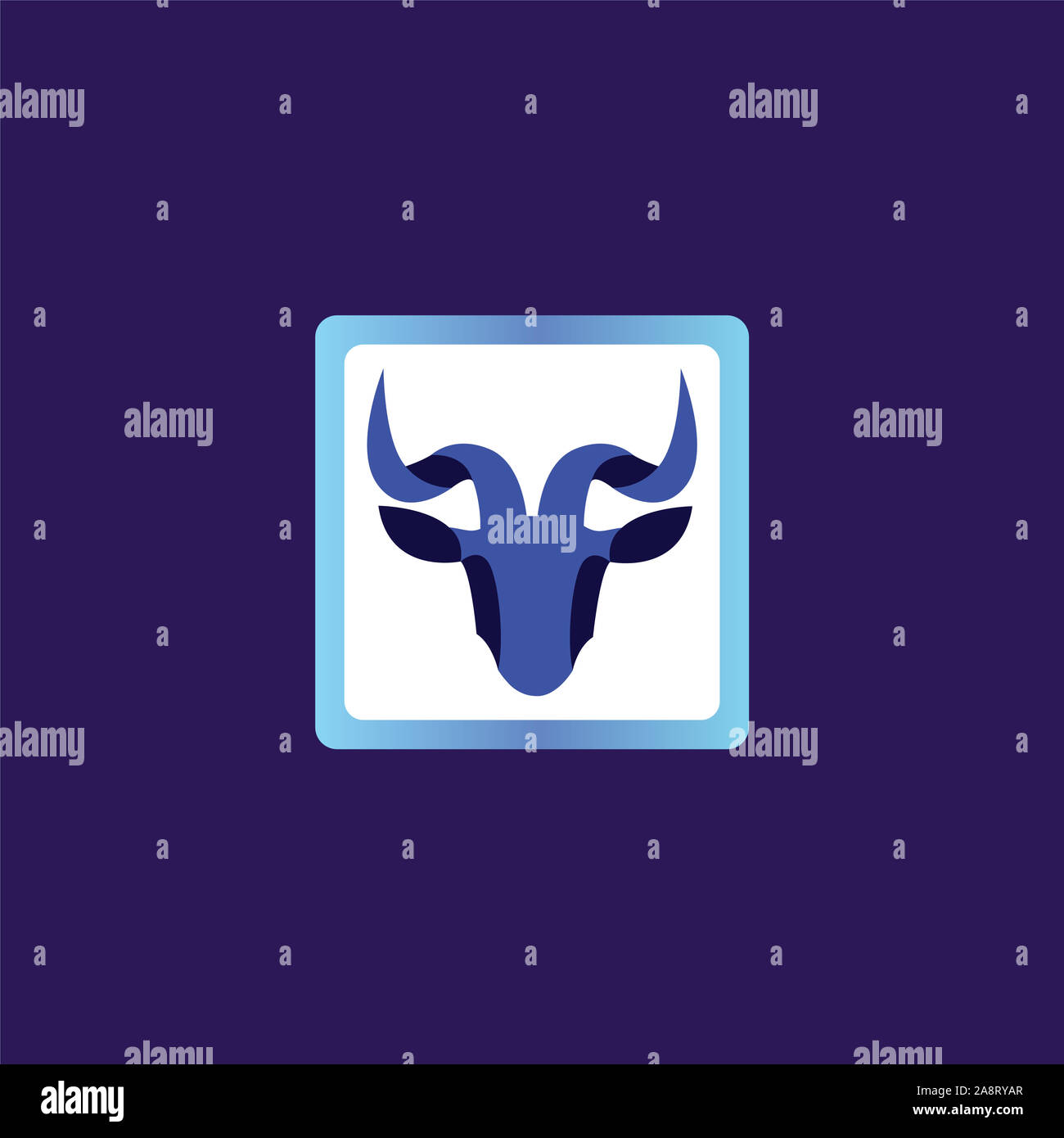 La testa di capra icona logo template vettoriale Foto Stock