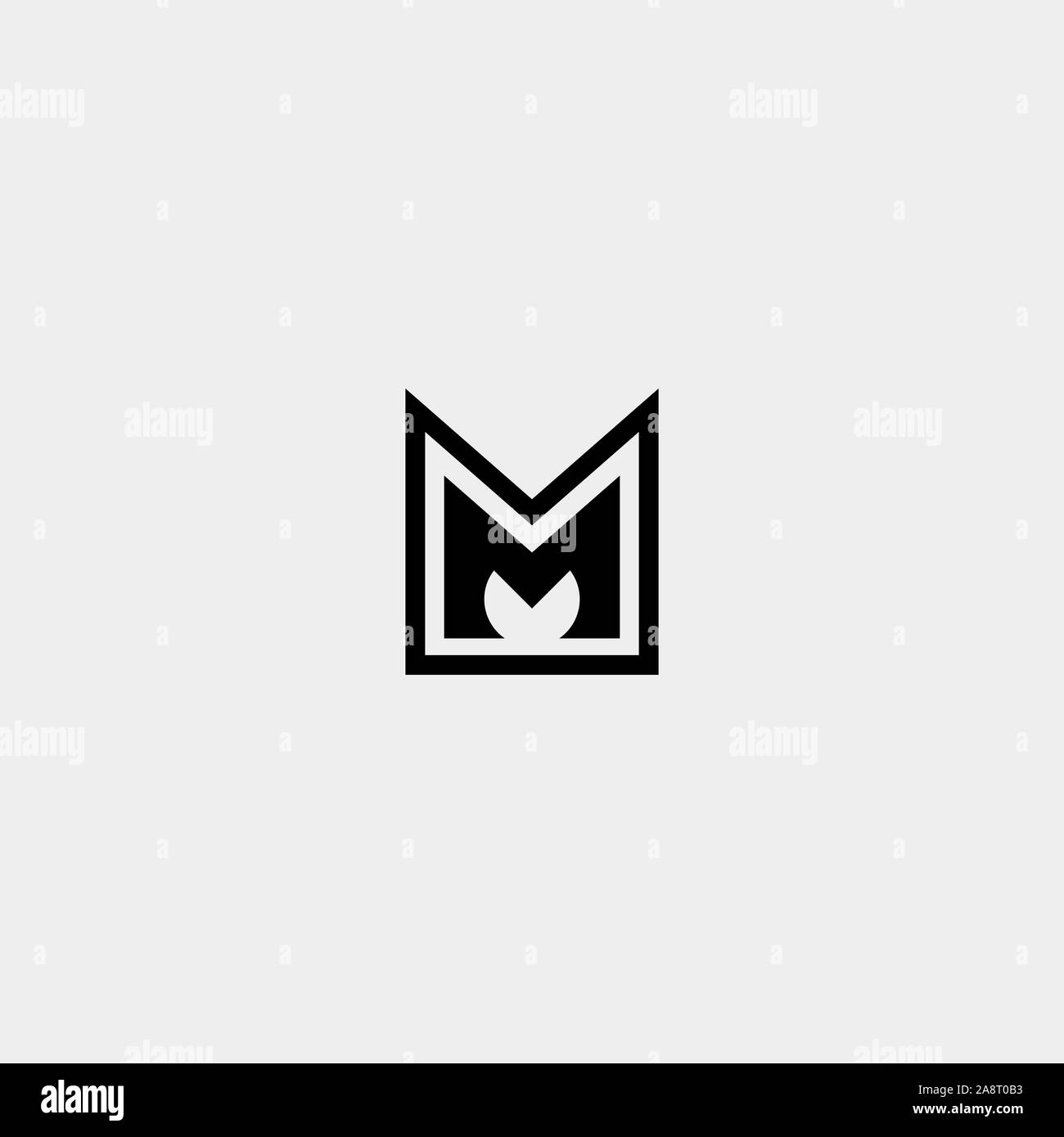 La lettera M AM MA MM Monogram Logo Design Minimal Illustrazione Vettoriale