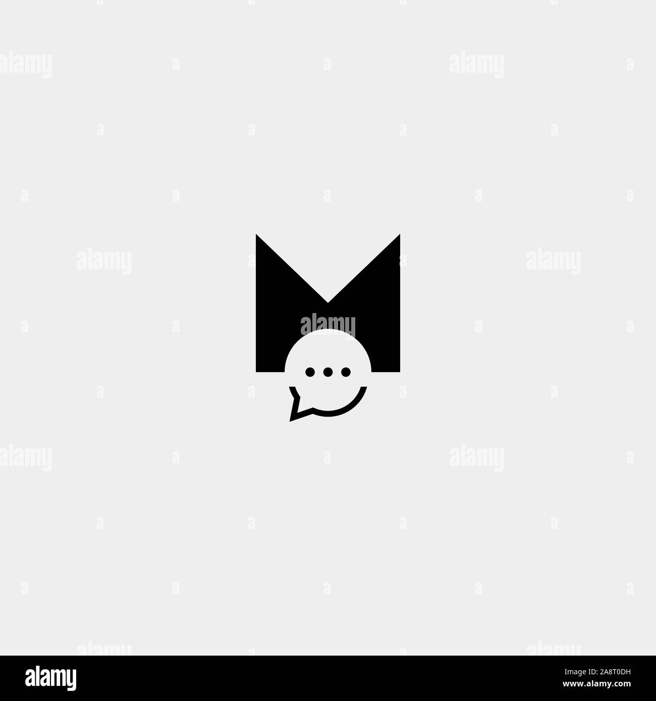 La lettera M Chat modello Logo Design Vettoriali Illustrazione Vettoriale