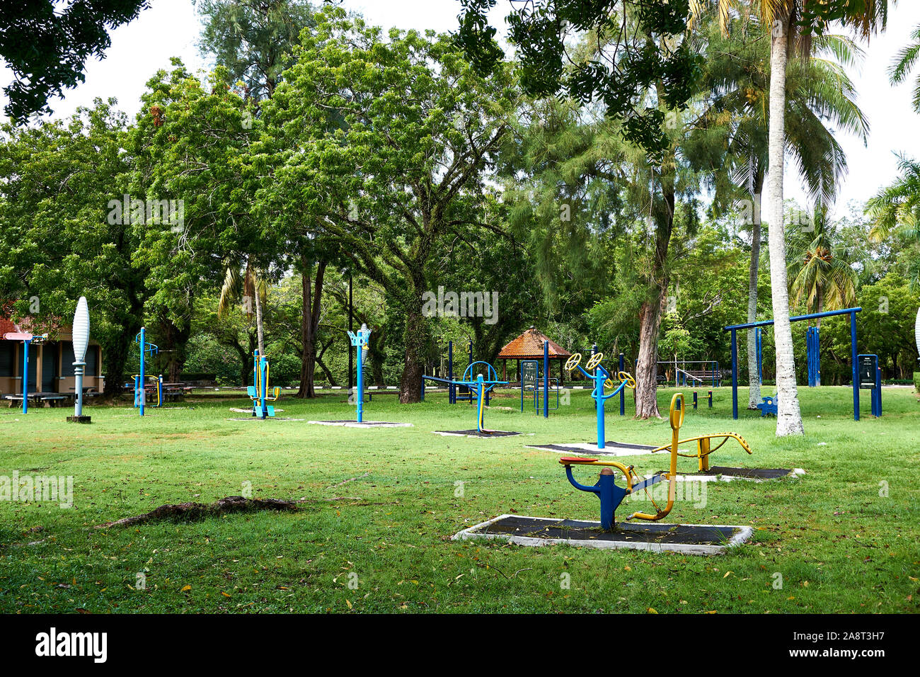 Il Langkawi, Malesia - 10 ottobre 2019. Outdoor parco fitness in Kuah Langkawi Island. Foto Stock
