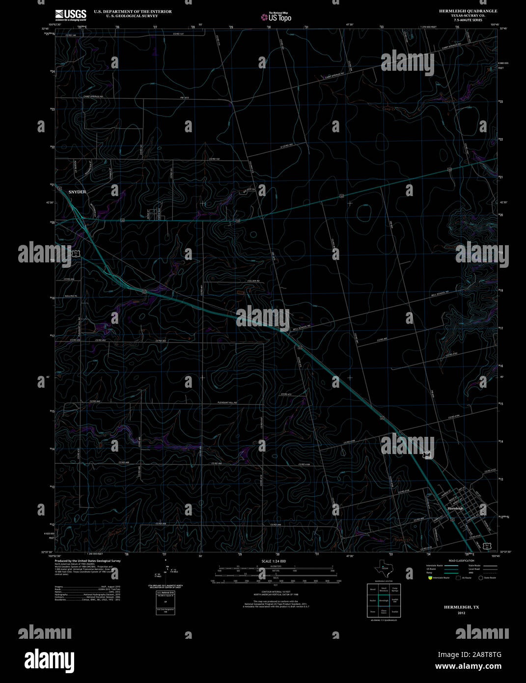 Mappa di hermleigh texas immagini e fotografie stock ad alta