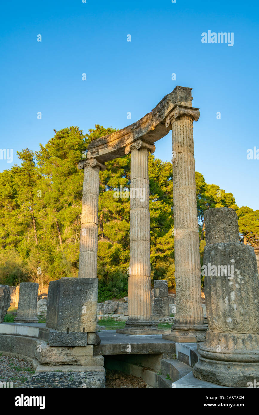 Sito archeologico di Olimpia Patrimonio mondiale dell'UNESCO in Grecia Foto Stock