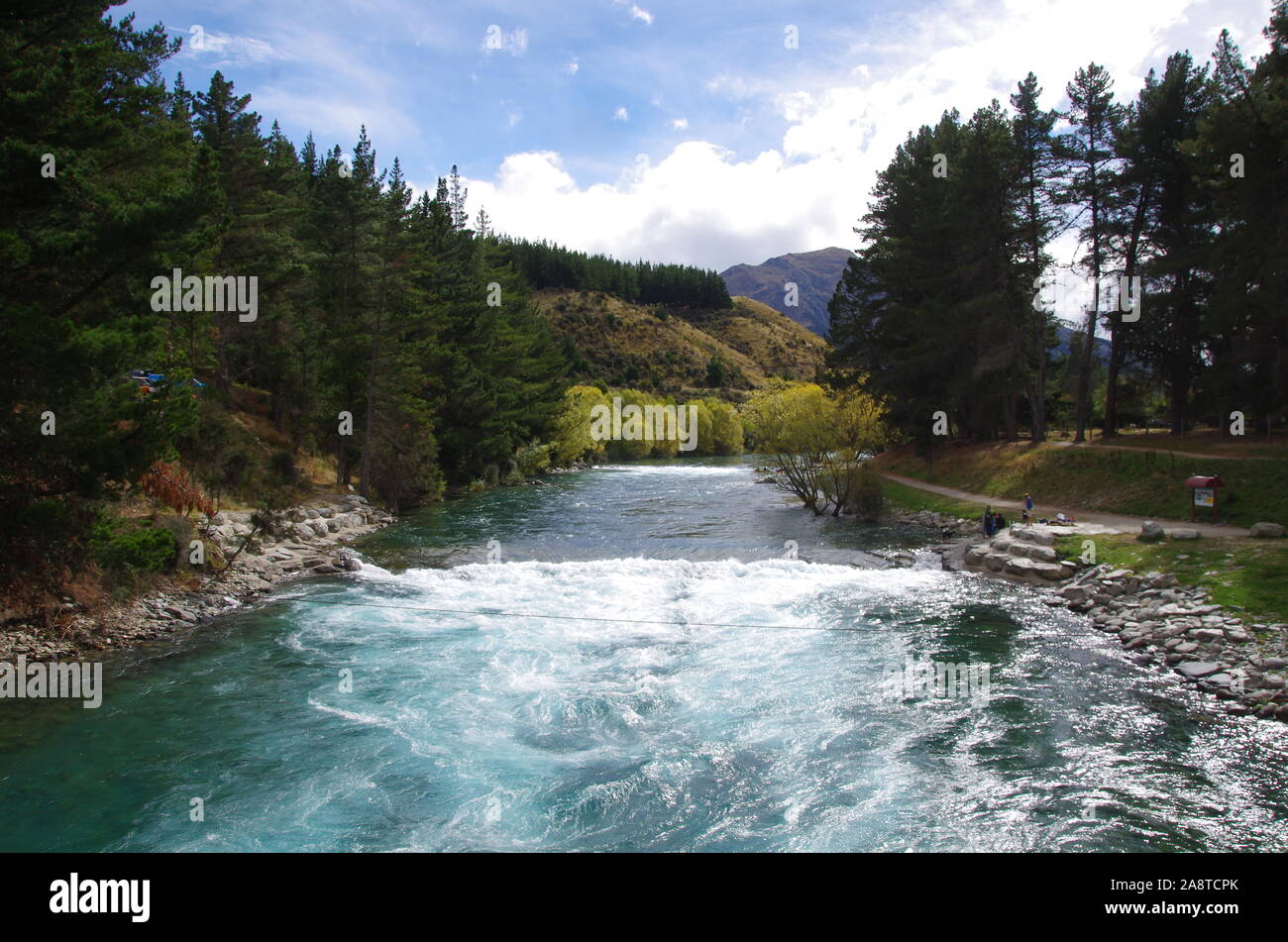 Te Araroa Trail. Hawea via Fiume. Isola del Sud. Nuova Zelanda Foto Stock