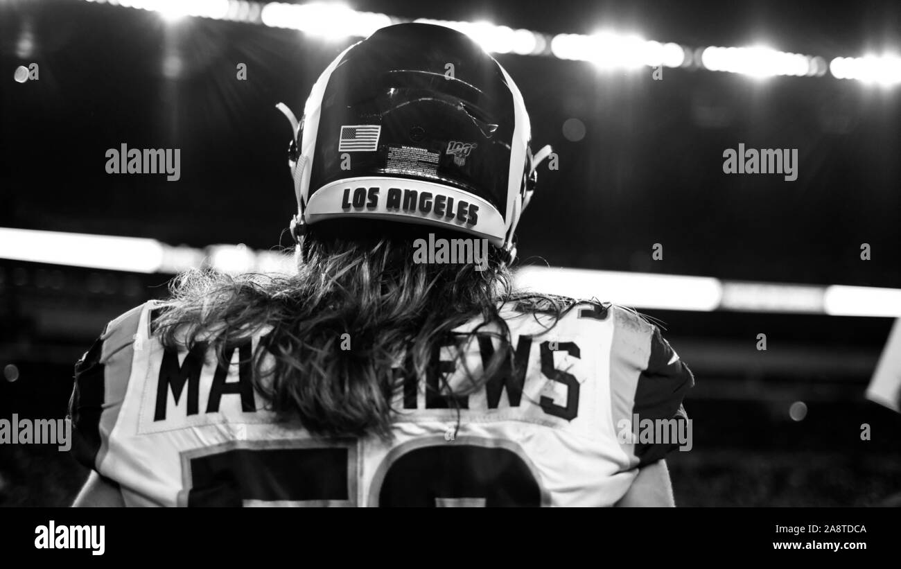 Pittsburgh, PA, Stati Uniti d'America. Decimo Nov, 2019. Clay Matthews #52 durante il Pittsburgh Steelers vs Los Angeles Rams a Heinz Field di Pittsburgh, PA. Jason Pohuski/CSM/Alamy Live News Foto Stock