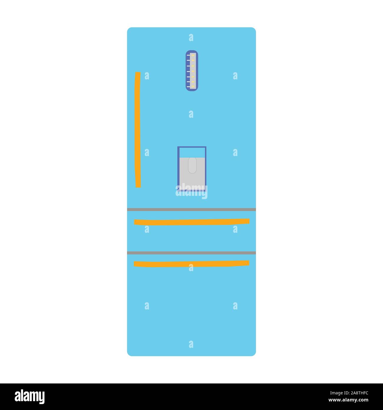 Un splendidamente disegnato blu Smart Electric Cucina Frigorifero Illustrazione Vettoriale