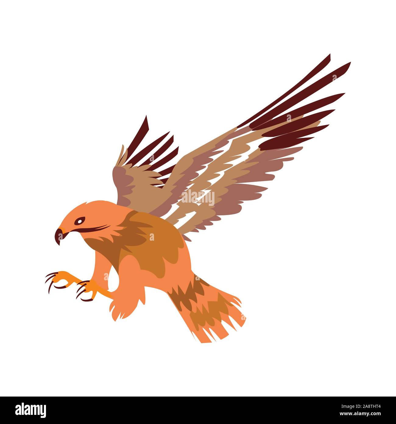 Uno splendido e maestoso uccello di caccia in volo Illustrazione Vettoriale