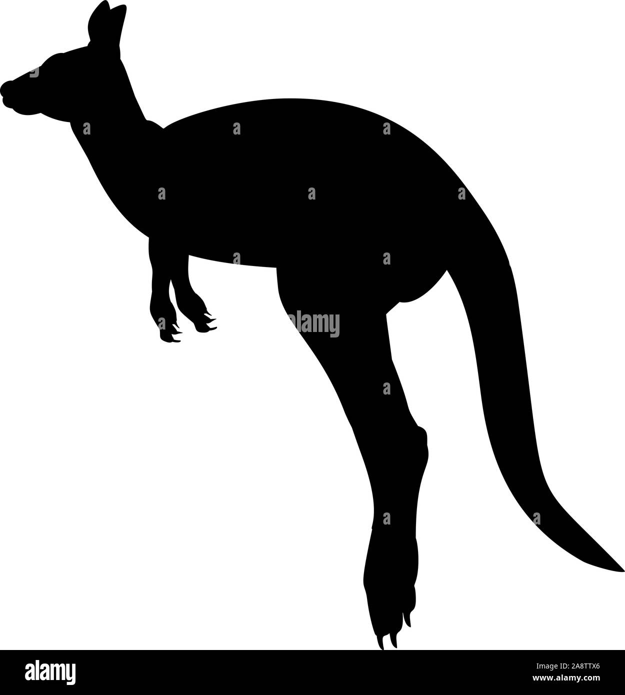 Silhouette di canguro. Animali fauna australiana. Vector illustrator Illustrazione Vettoriale