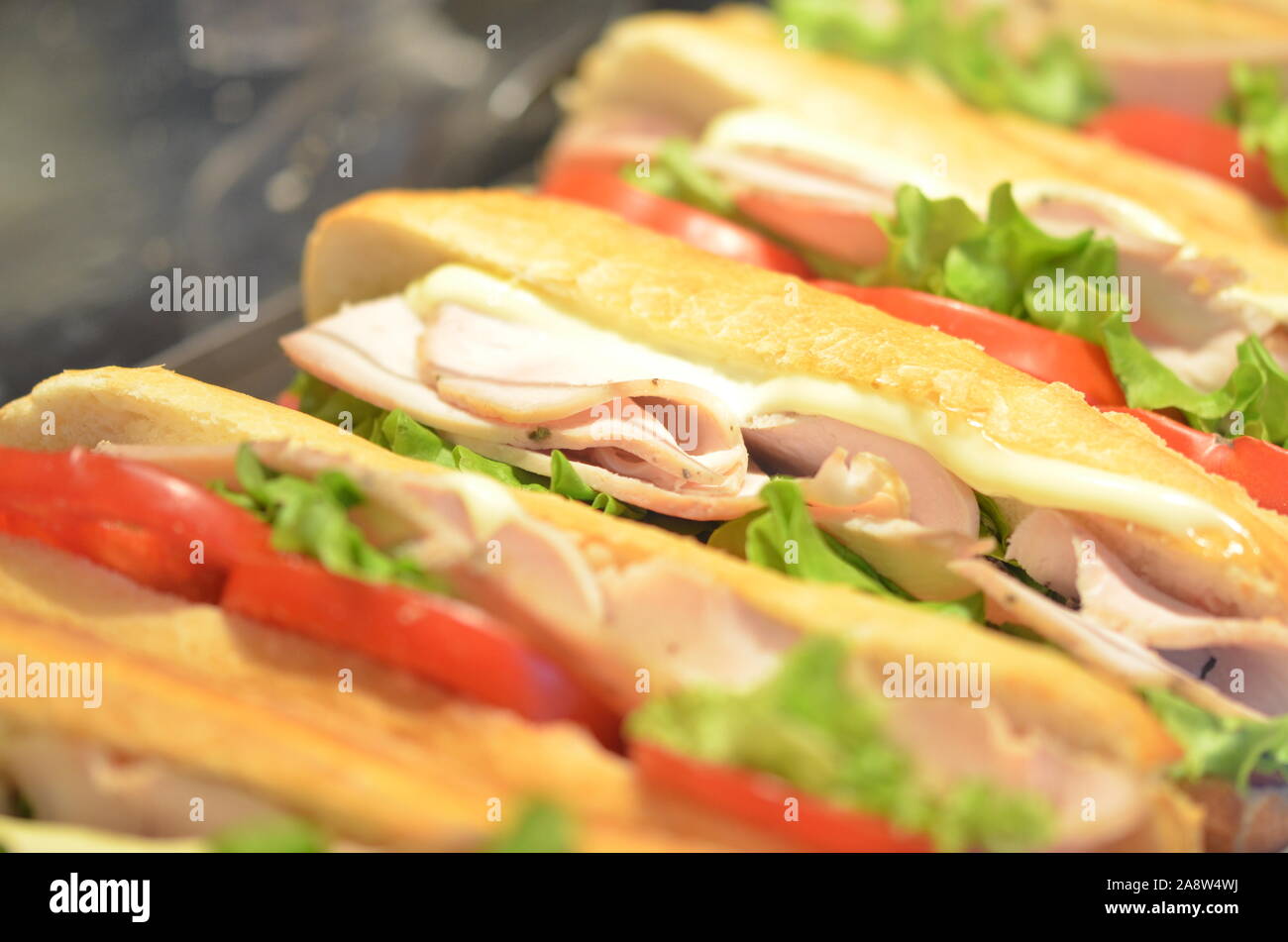 gustosi panini e antipasti italiani Foto Stock