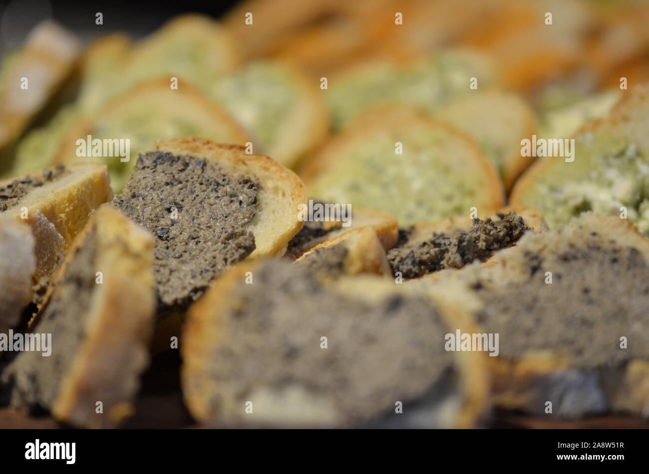 gustosi panini e antipasti italiani Foto Stock