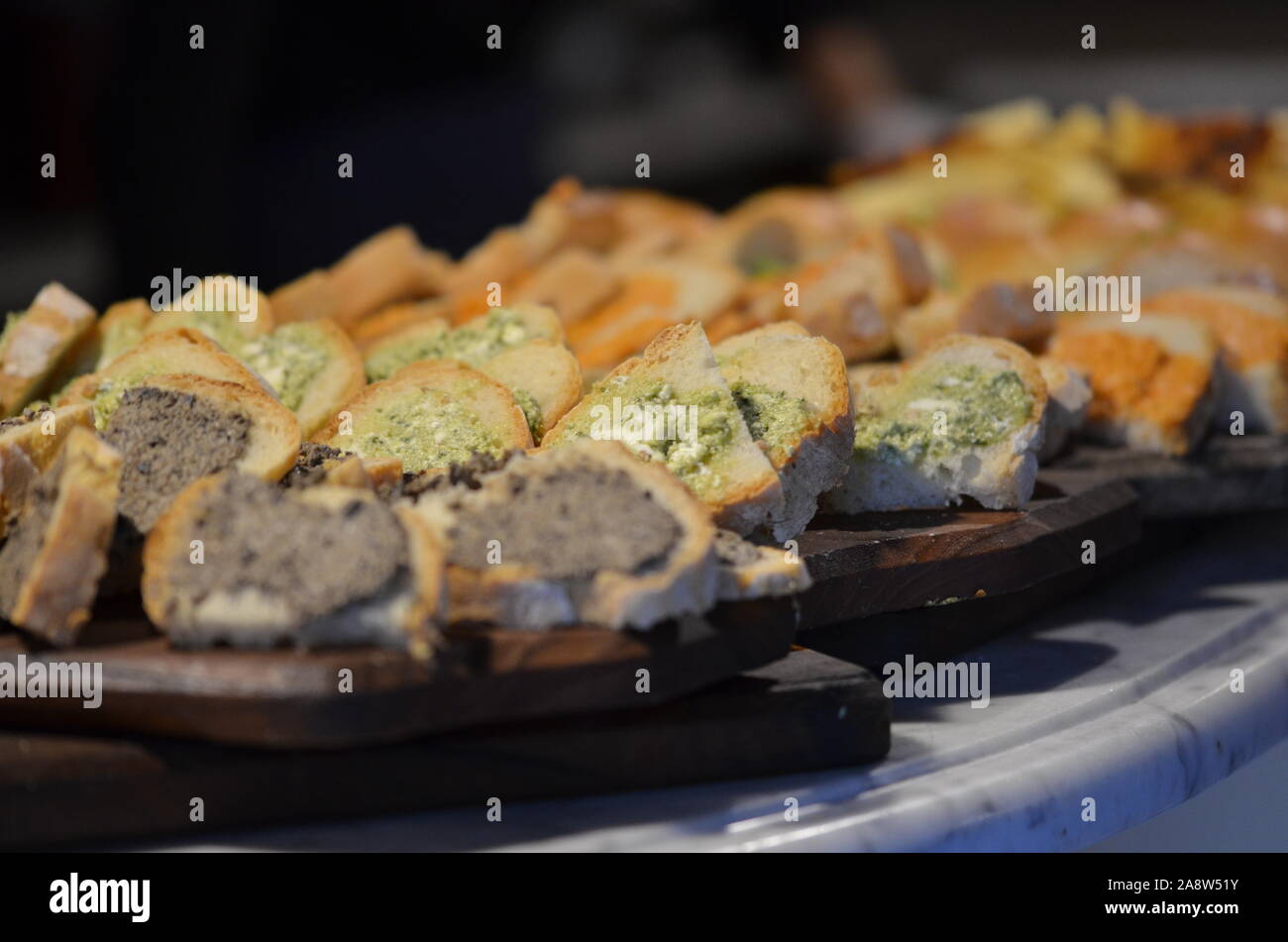gustosi panini e antipasti italiani Foto Stock