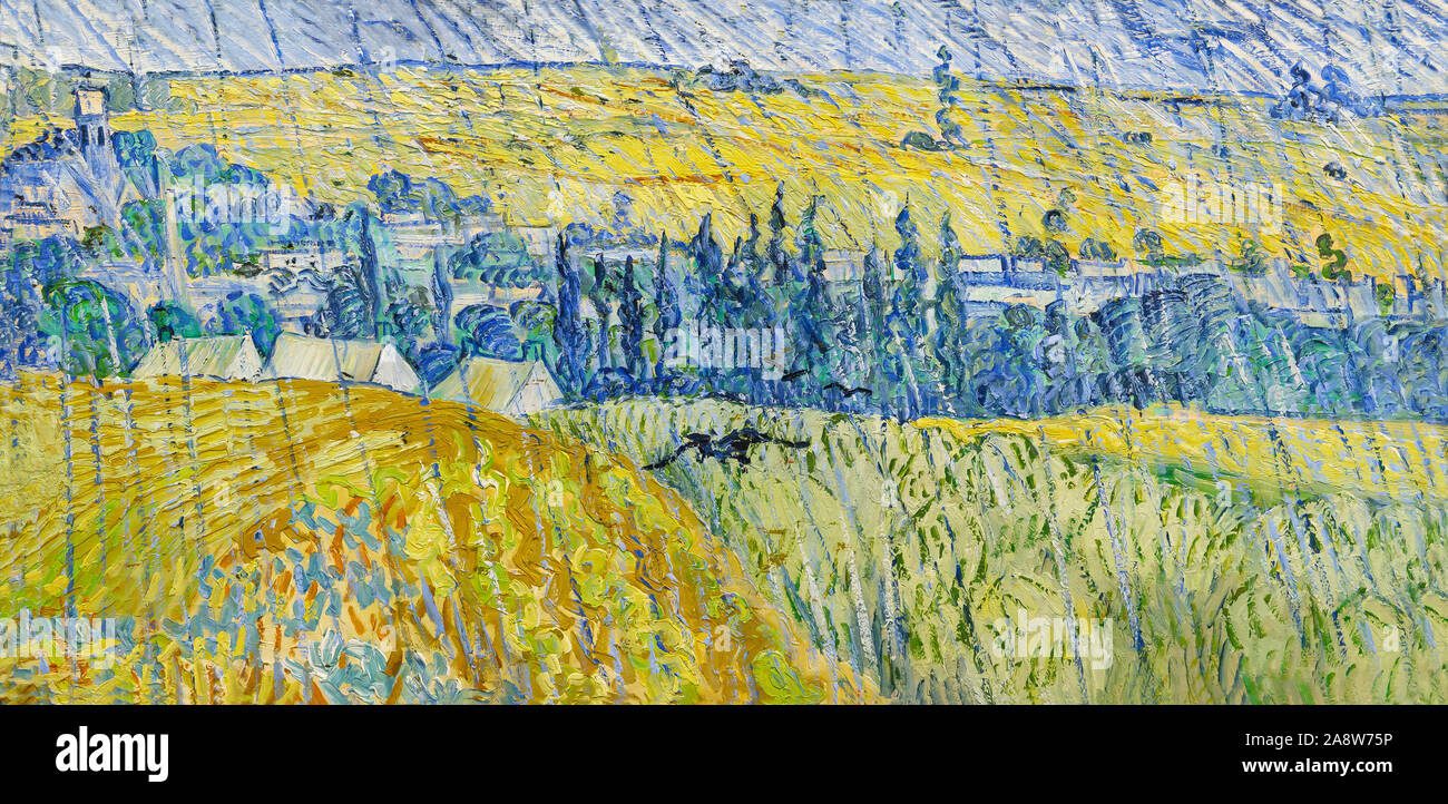 Pioggia, Auvers Vincent van Gogh, 1890, Foto Stock