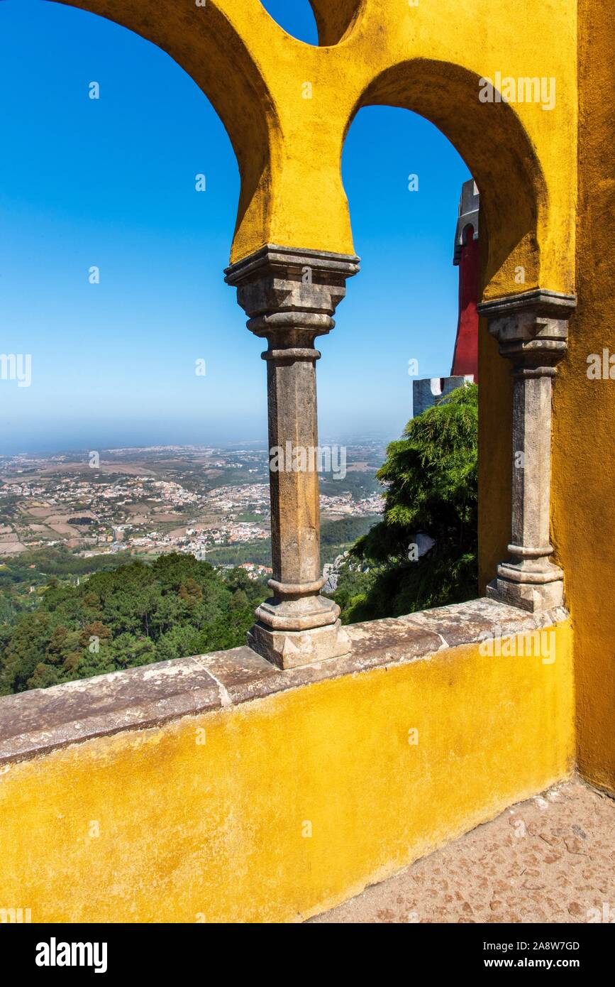 Colorato Pena Palazzo Nazionale di Sintra, Portogallo. Foto Stock