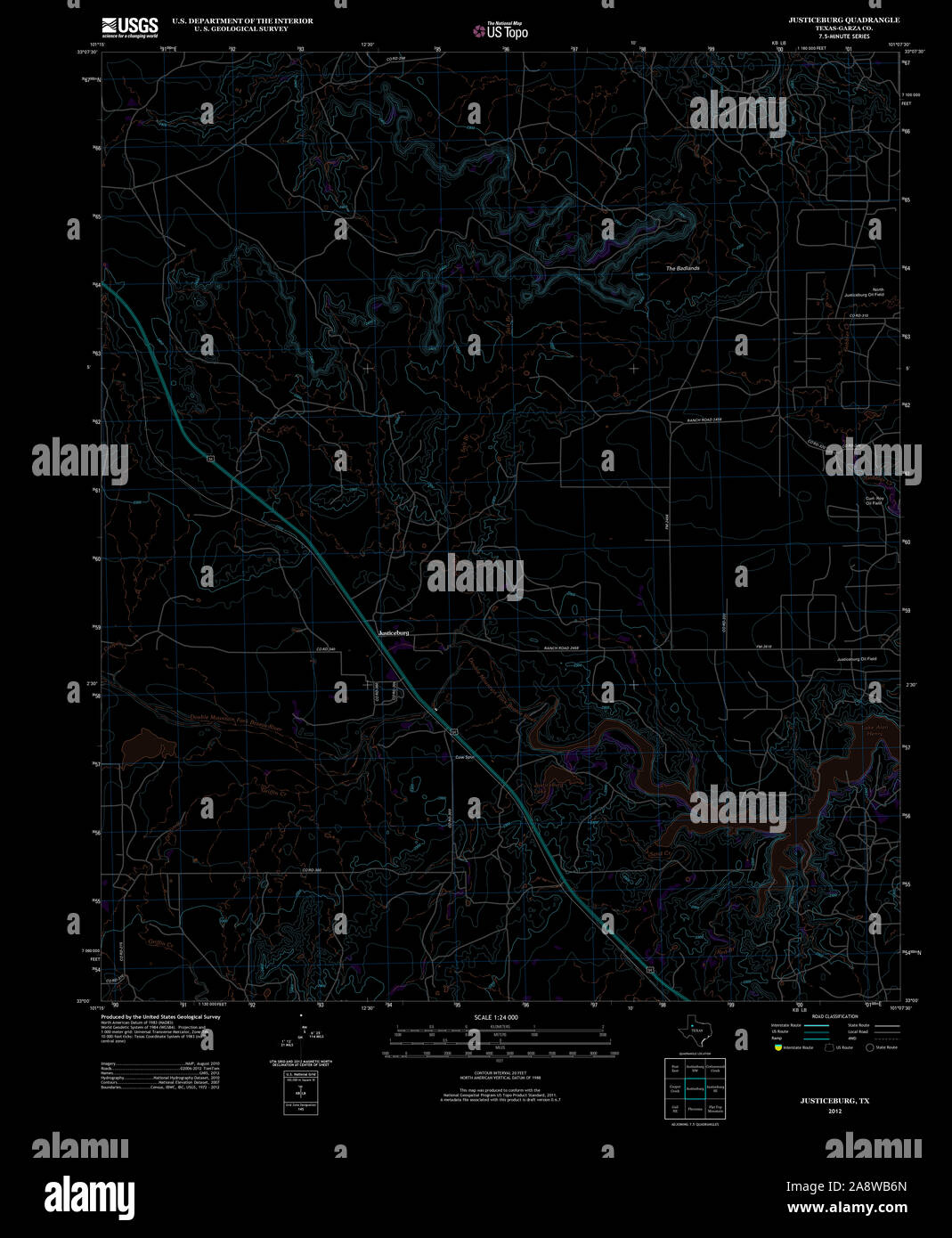 Mappa di justiceburg texas immagini e fotografie stock ad alta