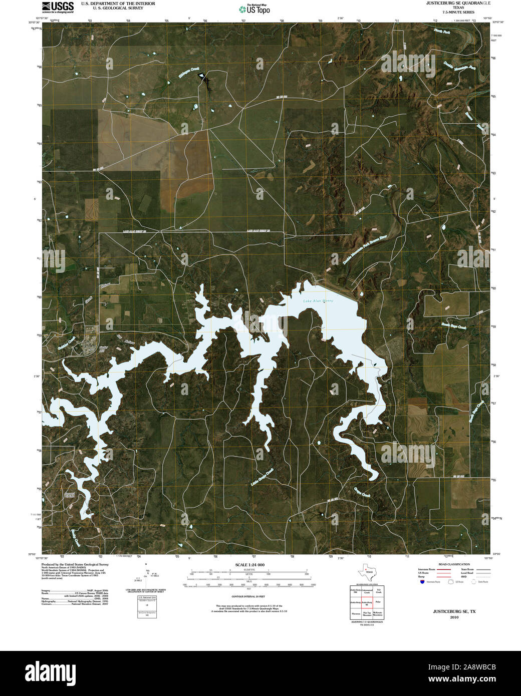 Mappa del texas di justiceburg immagini e fotografie stock ad alta