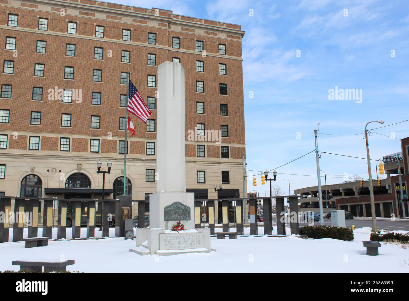 La Contea di Genesee Memoriale di guerra di Flint, Michigan Foto Stock