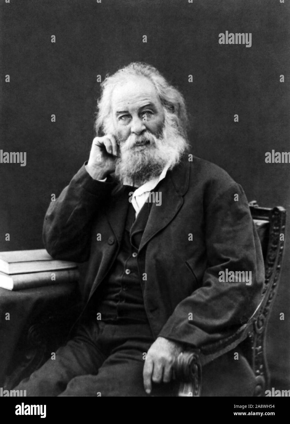 Vintage foto ritratto del poeta americano, saggista e giornalista Walt Whitman (1819 - 1892). Foto di circa 1880. Foto Stock