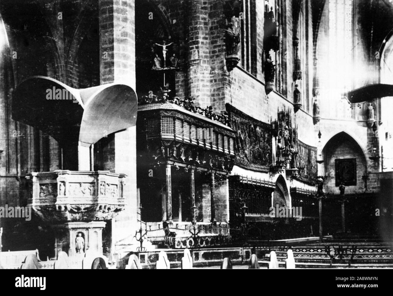 Il restauro della Cattedrale di Mallorca di Gaudì, circa 1910. Autore: Antoni Gaudí (1852-1926). Foto Stock