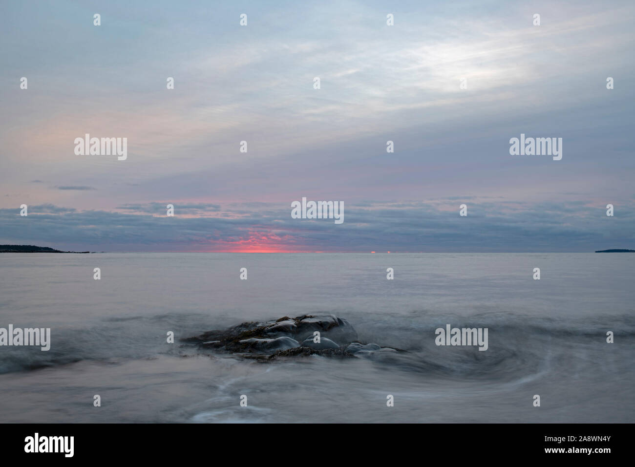 Sunrise. Parco Nazionale di Acadia, Maine, Stati Uniti d'America. Foto Stock