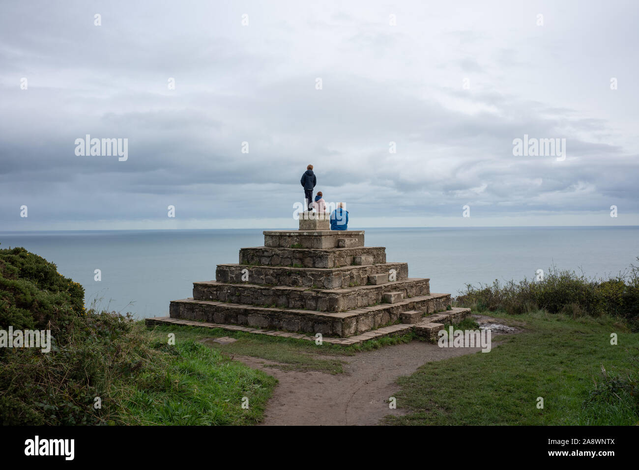 La vista da Killiney Hill, Killiney, Dublino, Irlanda. Foto Stock