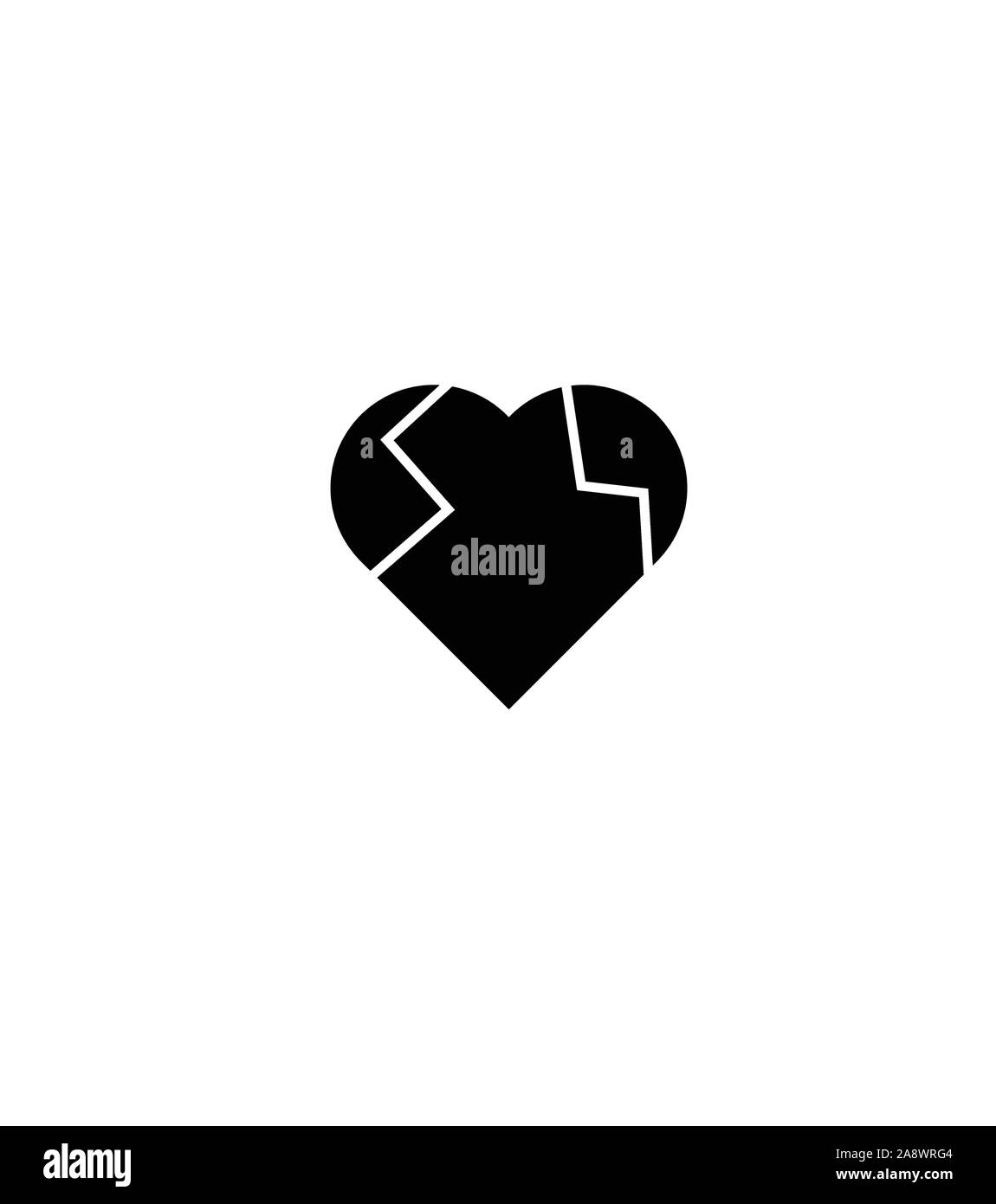 Cuore Spezzato Silhouette Icona Di Forma Immagine E Vettoriale Alamy