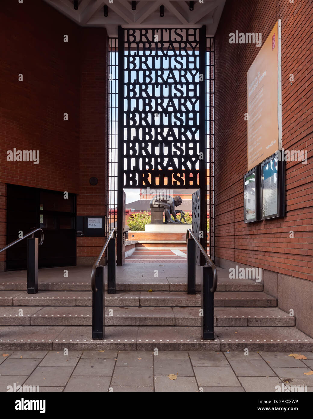 11.09. 2019. Londra, UK, British library entrata. Foto Stock