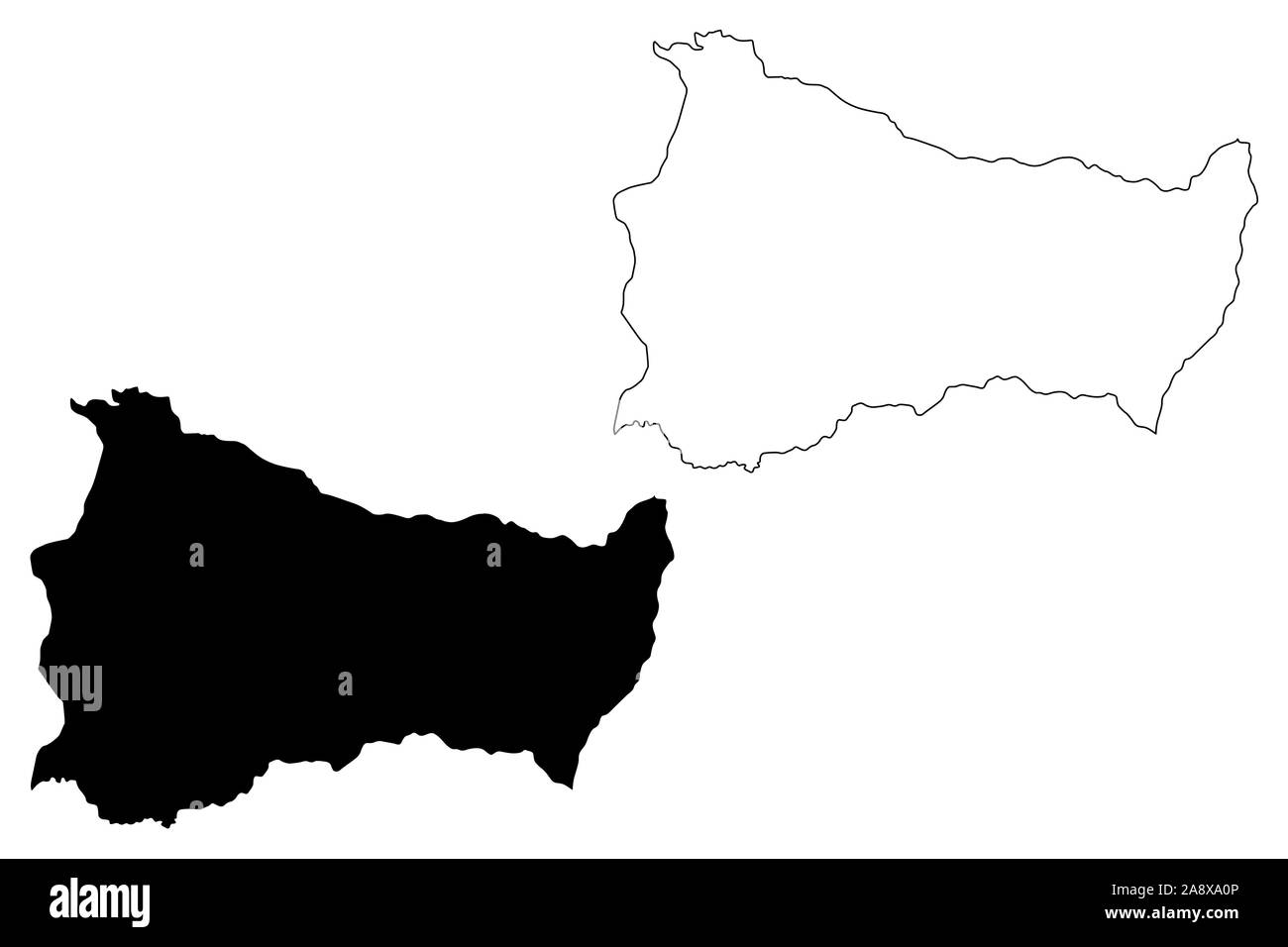 Paysandu (reparto (dipartimenti dell Uruguay Repubblica orientale dell' Uruguay) mappa illustrazione vettoriale, scribble schizzo Paysandu (mappa Illustrazione Vettoriale