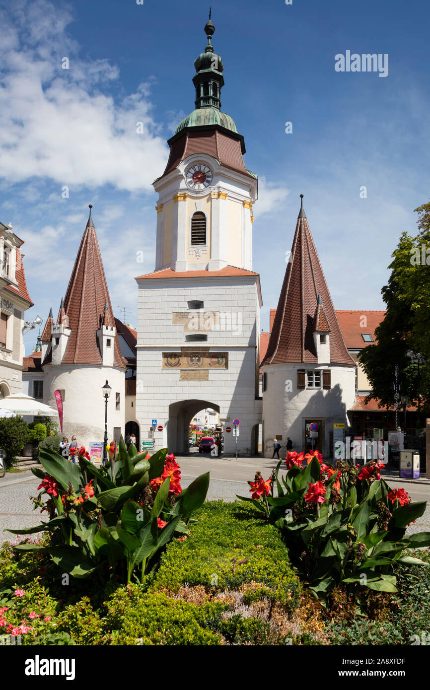 Steiner Tor, Town Gate, Stein an der Donau, Krems an der Donau, Wachau, Austria Inferiore, Austria, Europa Foto Stock
