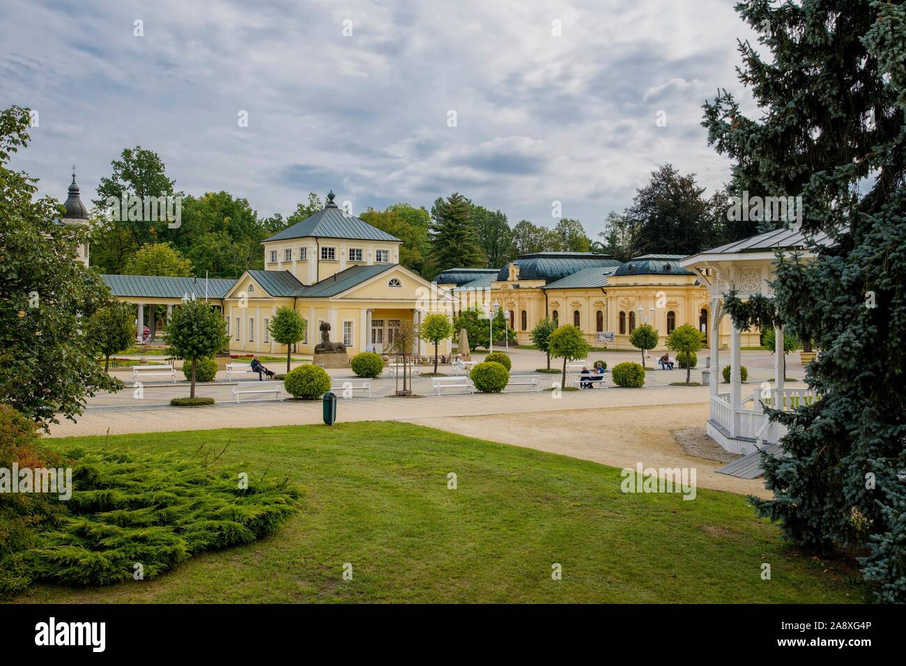 Zona pedonale - centro del resort Frantiskovy Lazne (Franzensbad) Foto Stock