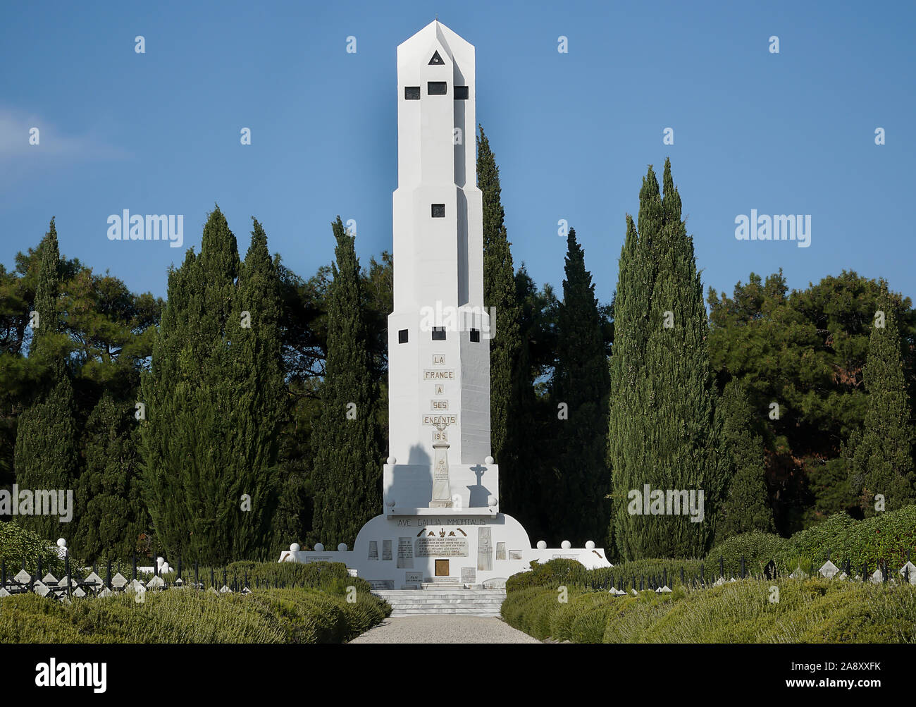 Militare francese Cimitero e memoriale al Morto Baia di Seddulbahir in Gallipoli, Canakkale,Turchia. Foto Stock