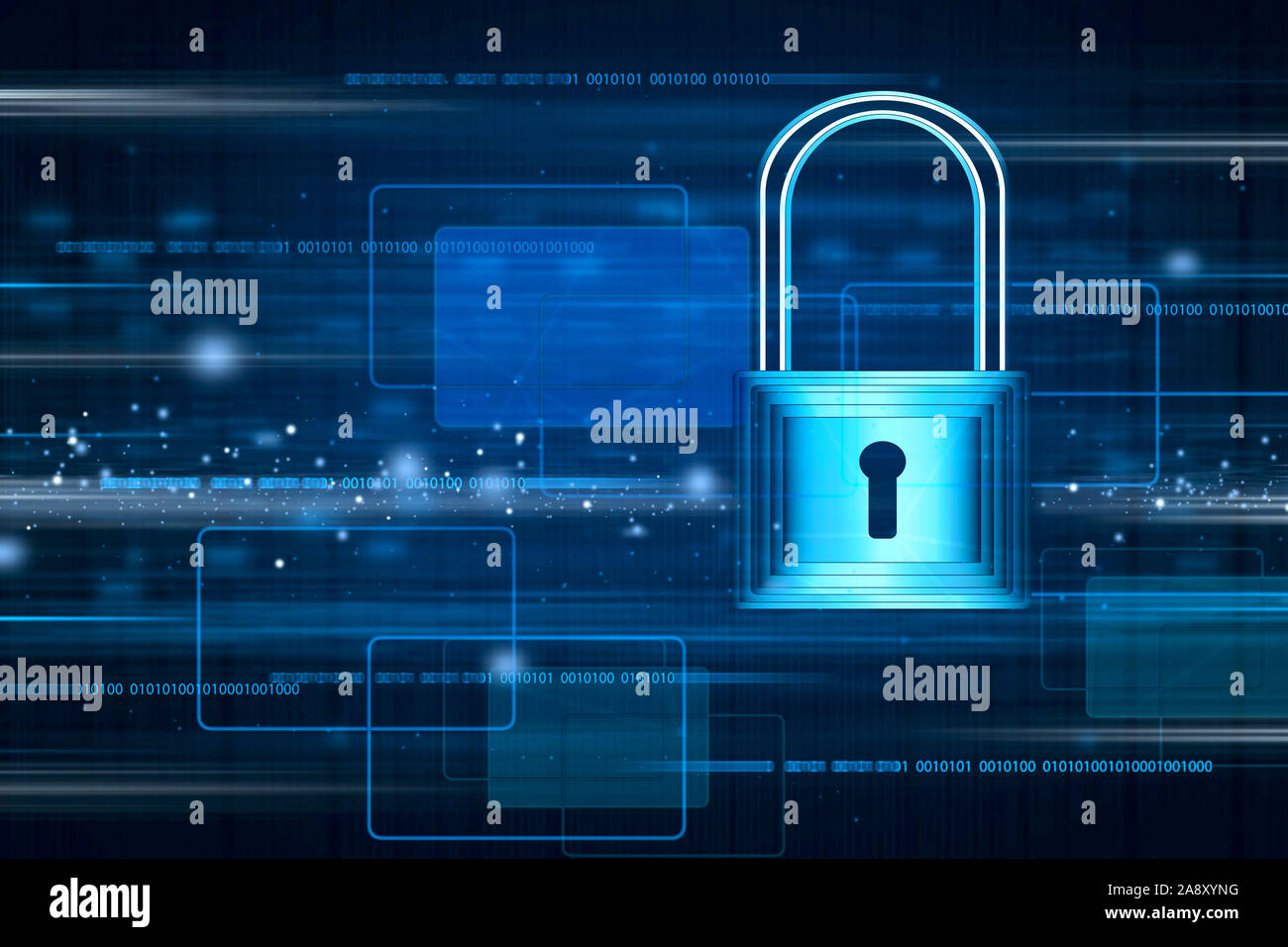 Sicurezza informatica. Informazioni e di protezione dei dati della rete, futuristica Cyber tecnologia web services, il concetto di protezione dei dati informativi da cyber Foto Stock