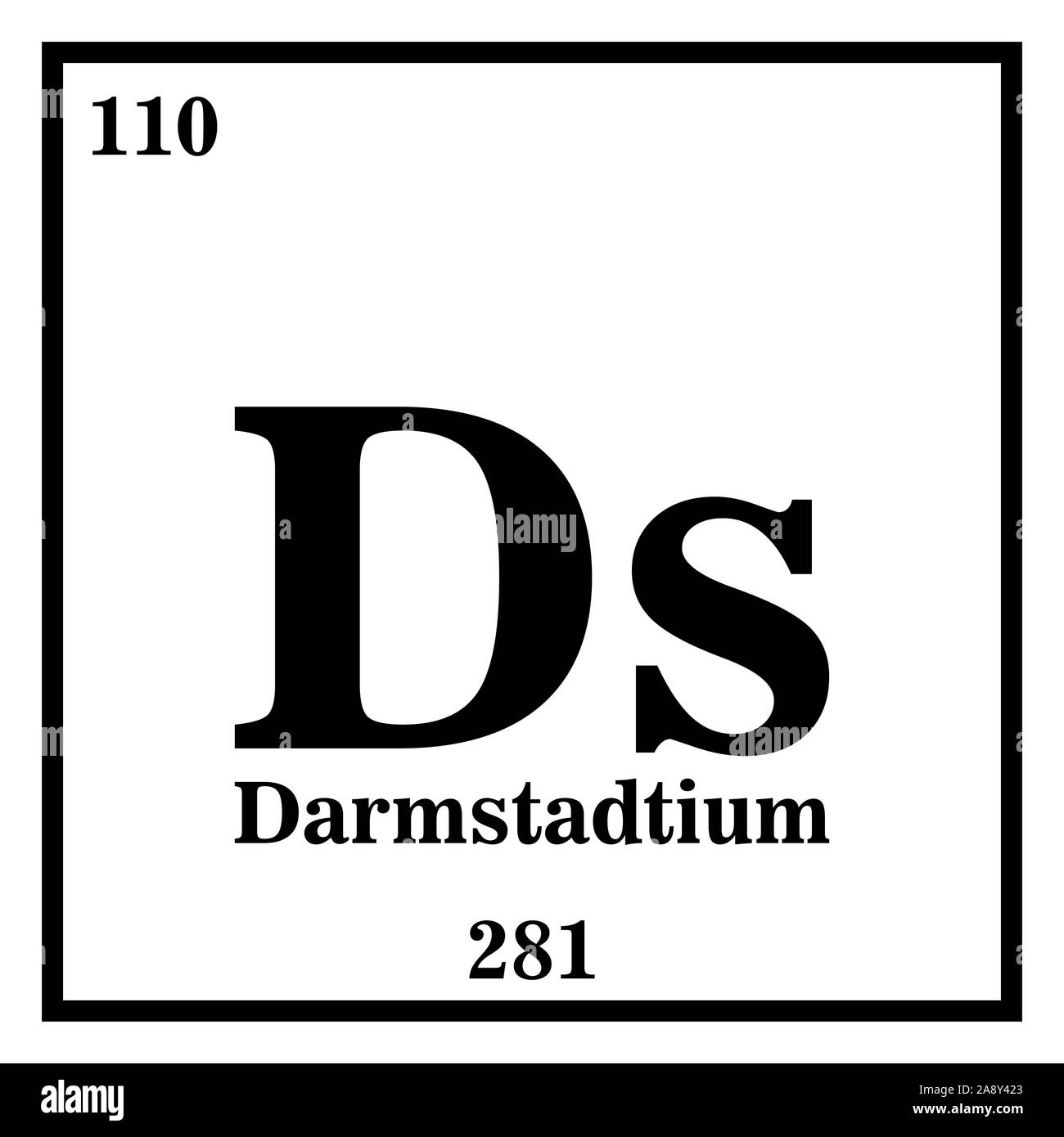 Darmstadtium Tavola Periodica degli Elementi illustrazione vettoriale EPS 10. Illustrazione Vettoriale