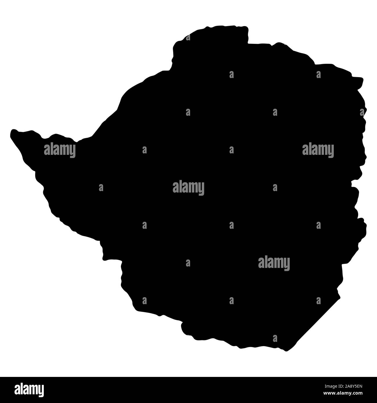 Mappa silhouette dello Zimbabwe illustrazione vettoriale EPS 10. Illustrazione Vettoriale