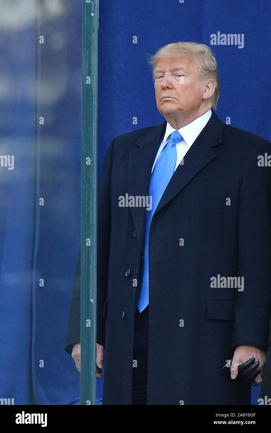 New York, NY, STATI UNITI D'AMERICA. Xi Nov, 2019. di presenze per presidente Donald Trump a New York City veterani parata del giorno, New York, NY Novembre 11, 2019. Credito: Kristin Callahan/Everett raccolta/Alamy Live News Foto Stock