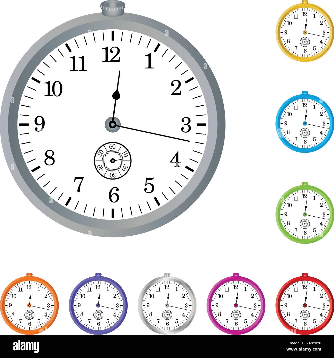 Cronometro, orologio, logo, icona Illustrazione Vettoriale