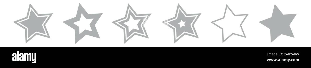 Star grigio argento icona | | Logo | Varianti Illustrazione Vettoriale