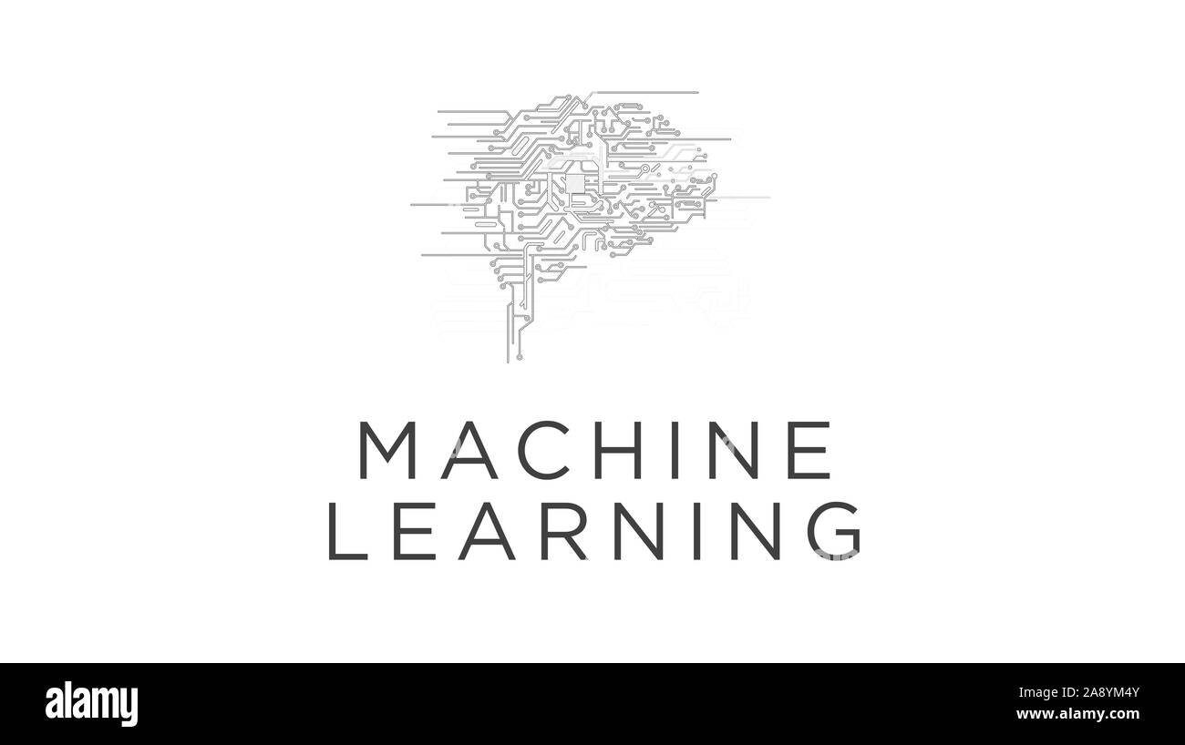 Macchina futuristico di apprendimento il rendering 3D'illustrazione. Abstract intro digitale dello sfondo. Concetto di cervello cibernetico, intelligenza artificiale e com Foto Stock