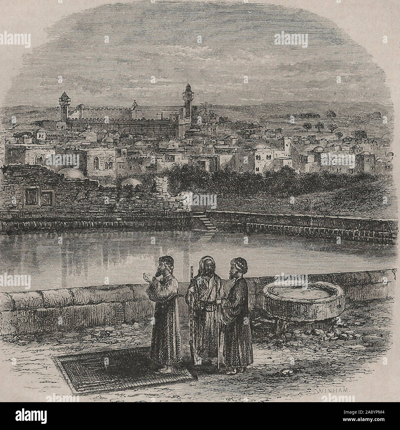 Piscina inferiore di Hebron, Palestina, circa 1880 Foto Stock