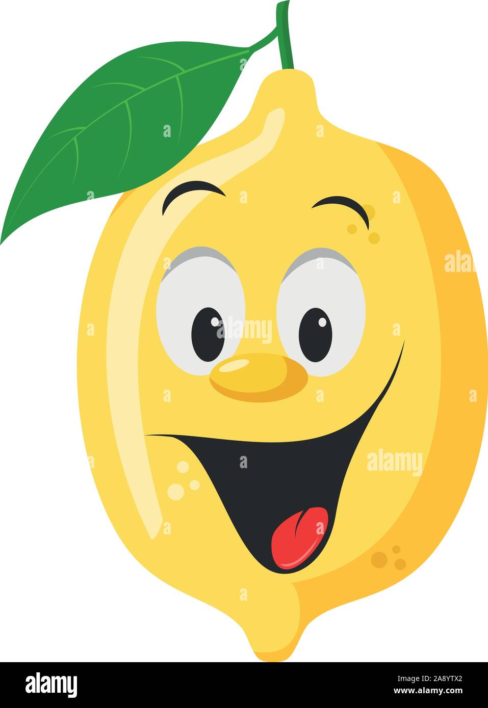 La frutta raccolta di caratteri: illustrazione vettoriale di un divertente e sorridente carattere di limone. Illustrazione Vettoriale