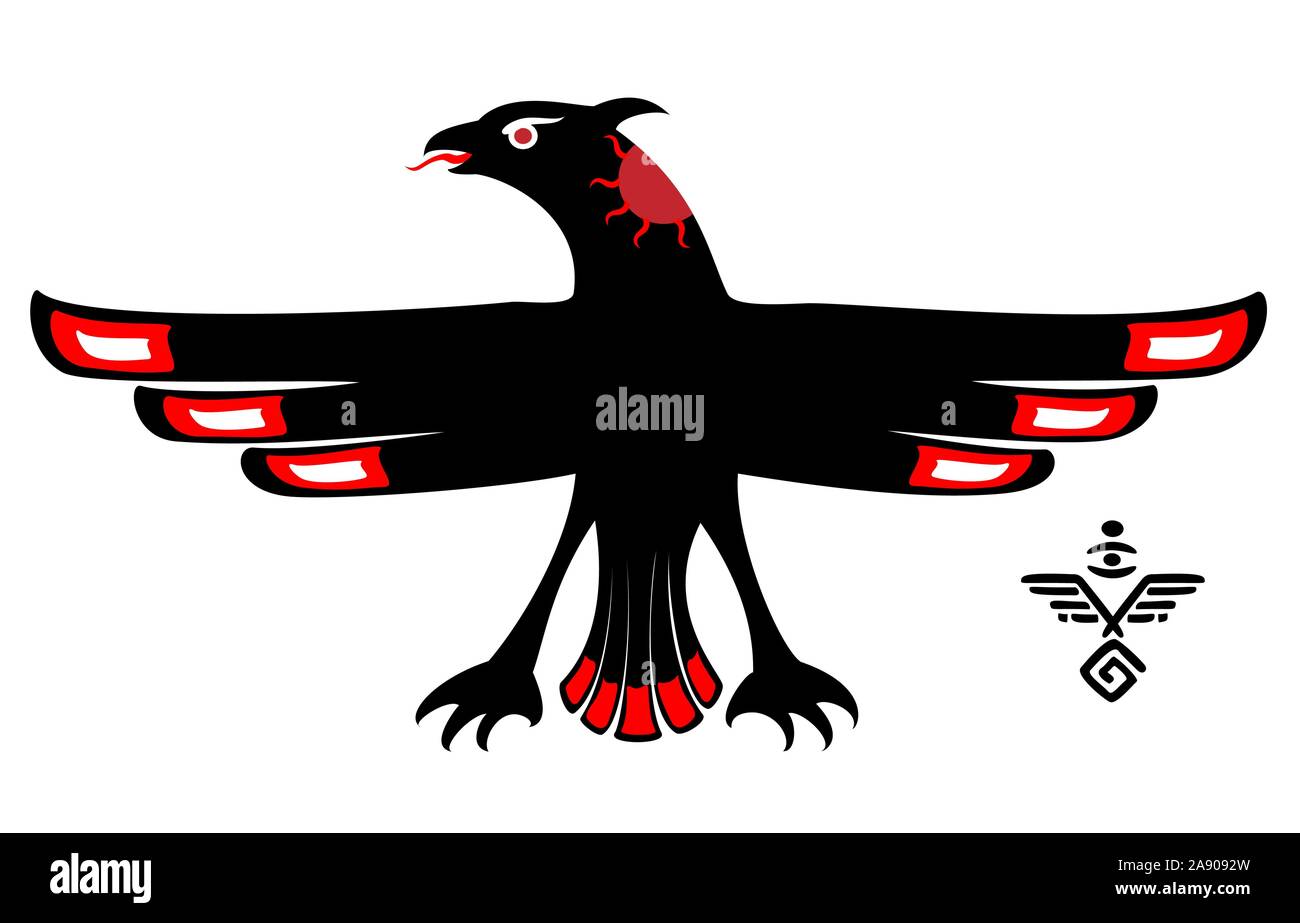 Black Eagle. American art stilizzazione. EPS10 illustrazione vettoriale. Illustrazione Vettoriale