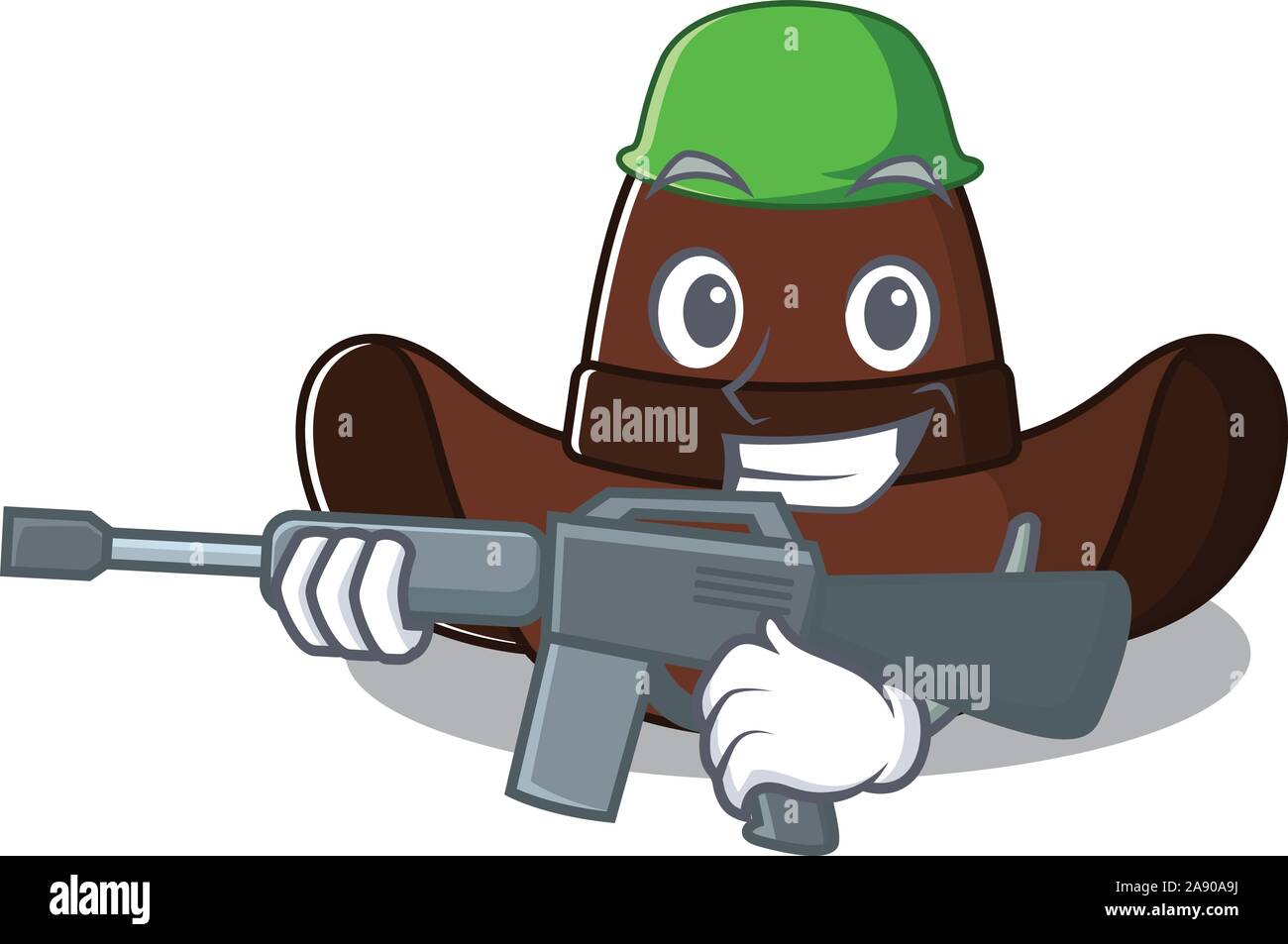 Esercito il cappello da cowboy isolato in la mascotte Illustrazione Vettoriale