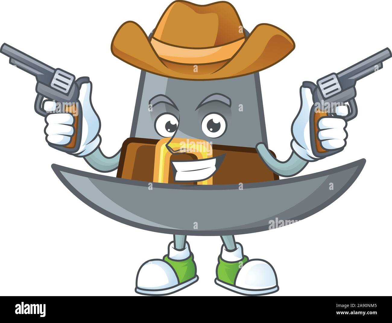 Pellegrino Design hat con carattere cowboy mascotte Illustrazione Vettoriale