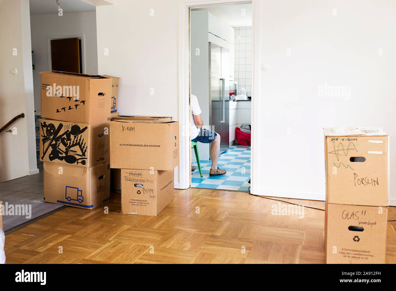 Casa commovente Foto Stock