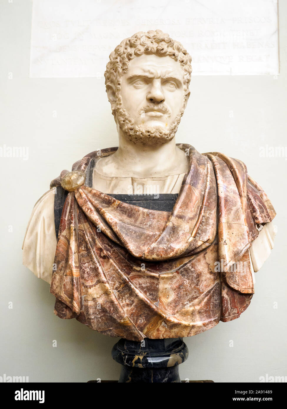 Ritratto di Caracalla (4 Aprile 188 - 8 Aprile 217) marmo XVII - XVIII secolo nel Palazzo Corsini - Roma, Italia Foto Stock