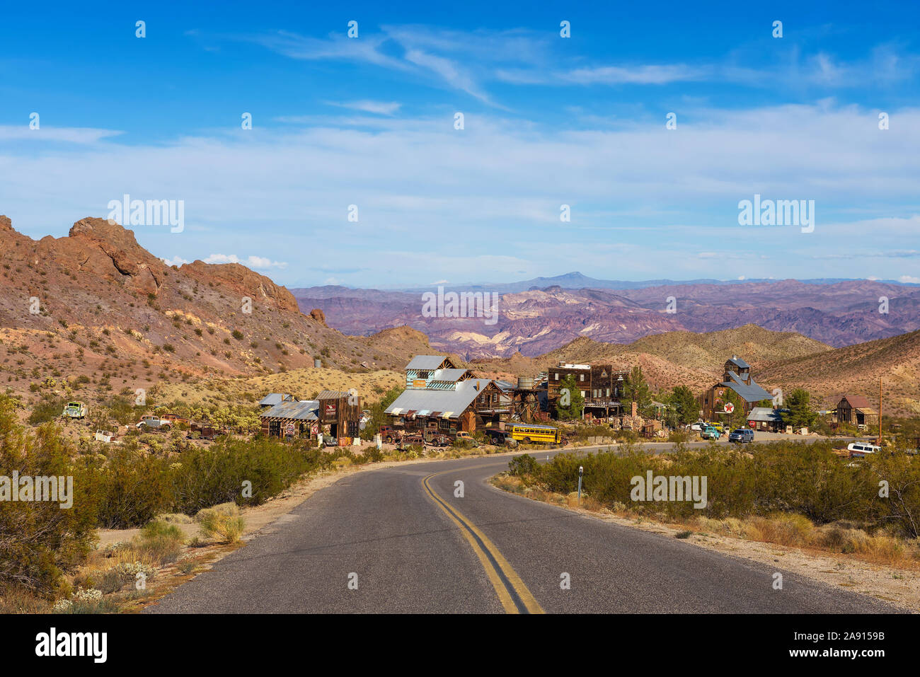 Nelson ghost town situato in El Dorado Canyon vicino a Las Vegas, Nevada Foto Stock